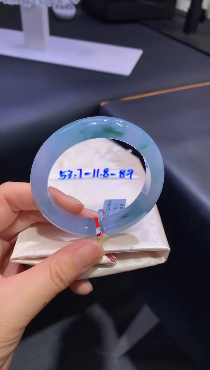 未镶嵌手镯翡翠天然缅甸翡翠A货-正圈-53.7圈-全款10万-定金2万