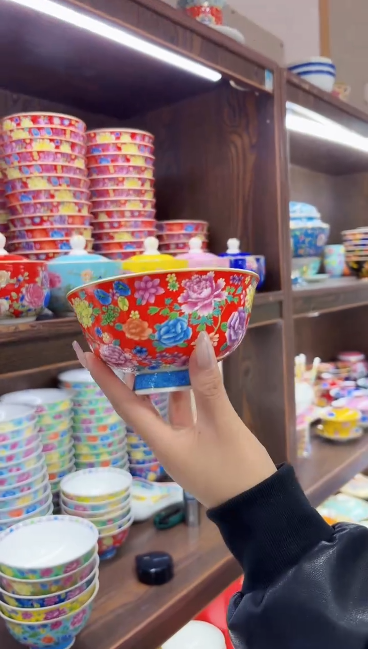 珐琅 5英寸饭碗6个景德镇餐具    