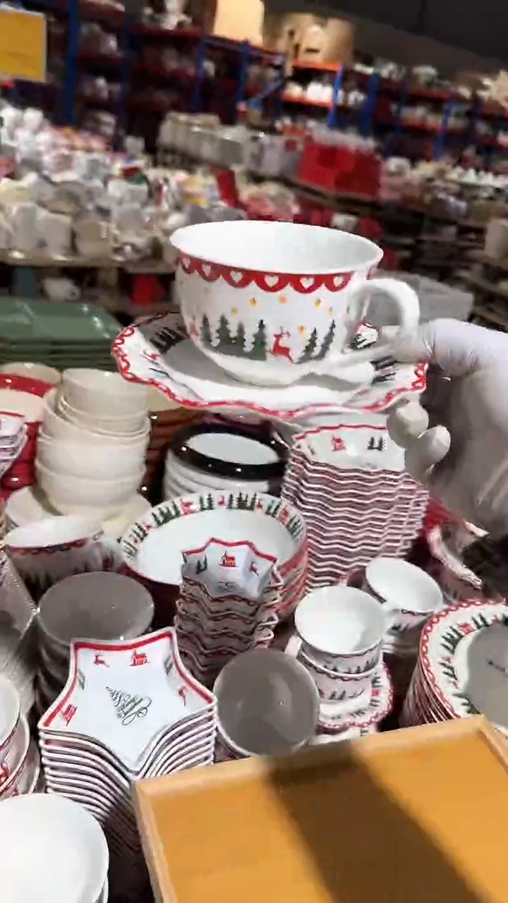 陶瓷圣诞杯碟微瑕 凑满20元包邮