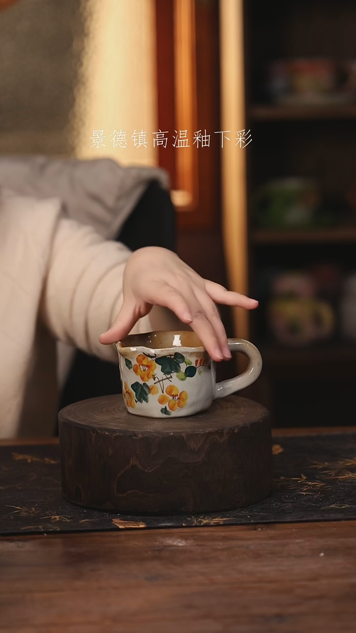 陶瓷景德镇高温釉下手绘陶瓷@L380@