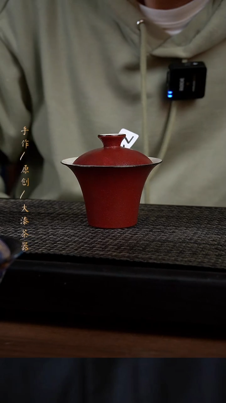 粉引手绘盖碗717