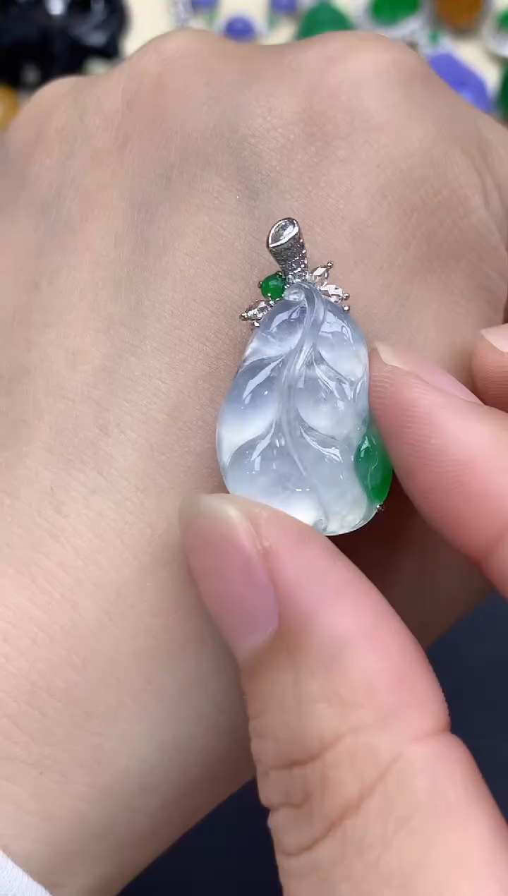 颈饰18K金镶嵌翡翠583-中国好珍宝