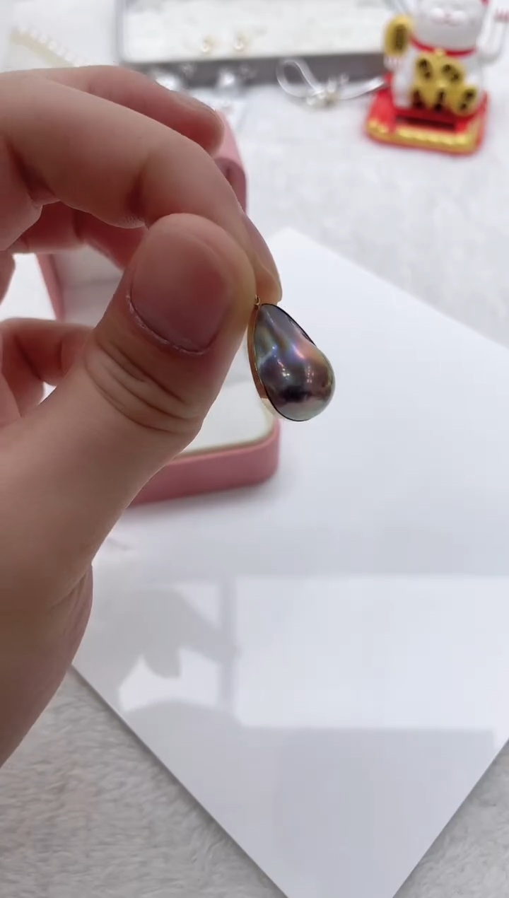 【闪购商品】拼合珍珠（马贝珠）吊坠18K金镶嵌海水马贝吊坠