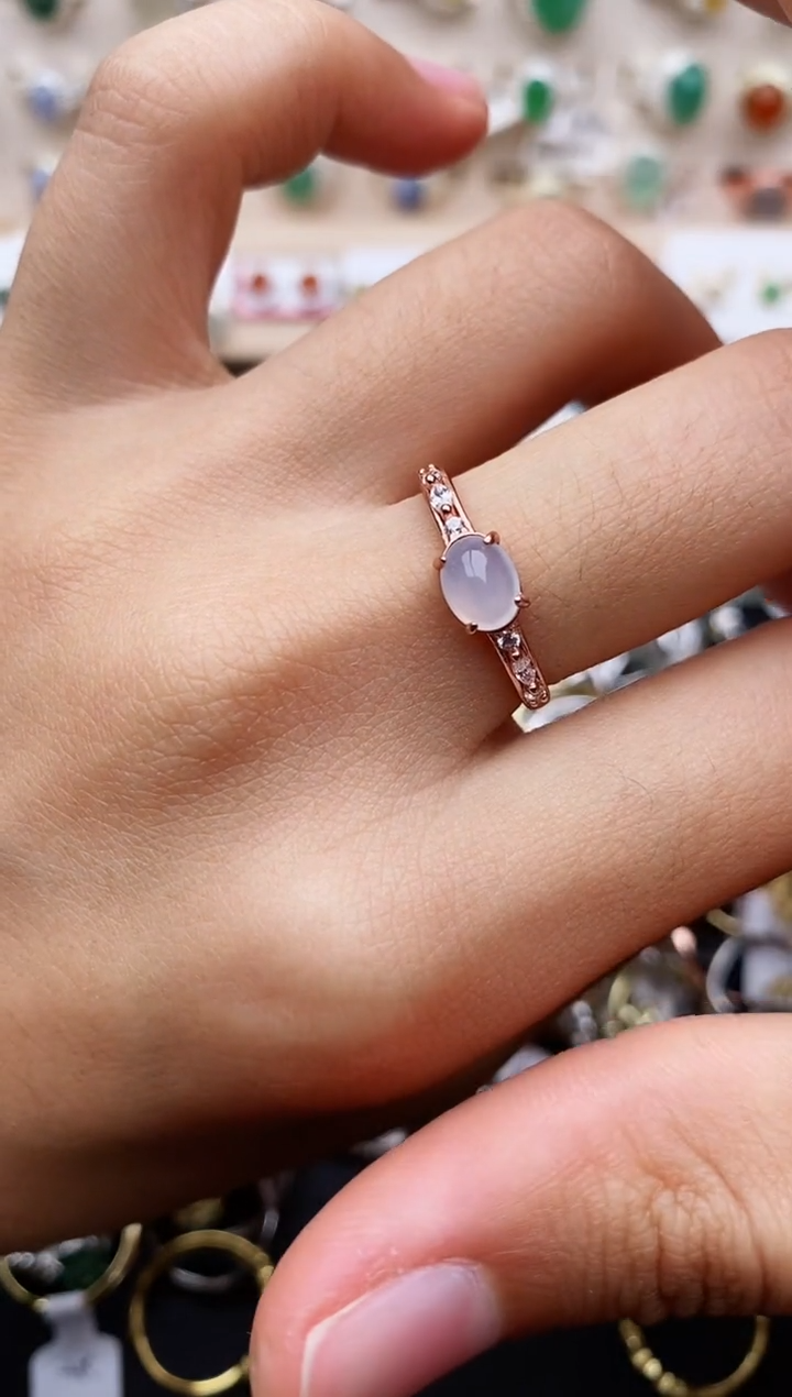 【闪购商品】翡翠戒指银S925镶嵌缅甸翡翠