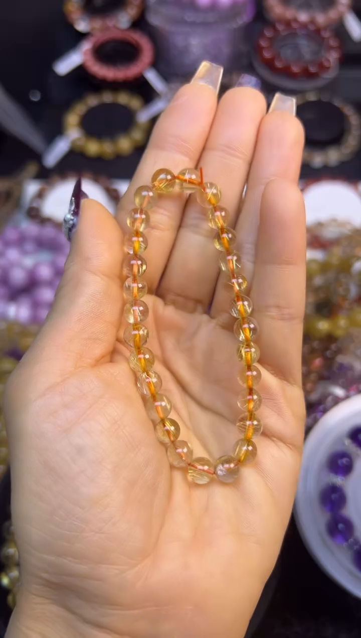 未镶嵌手串水晶金发晶6.9mm