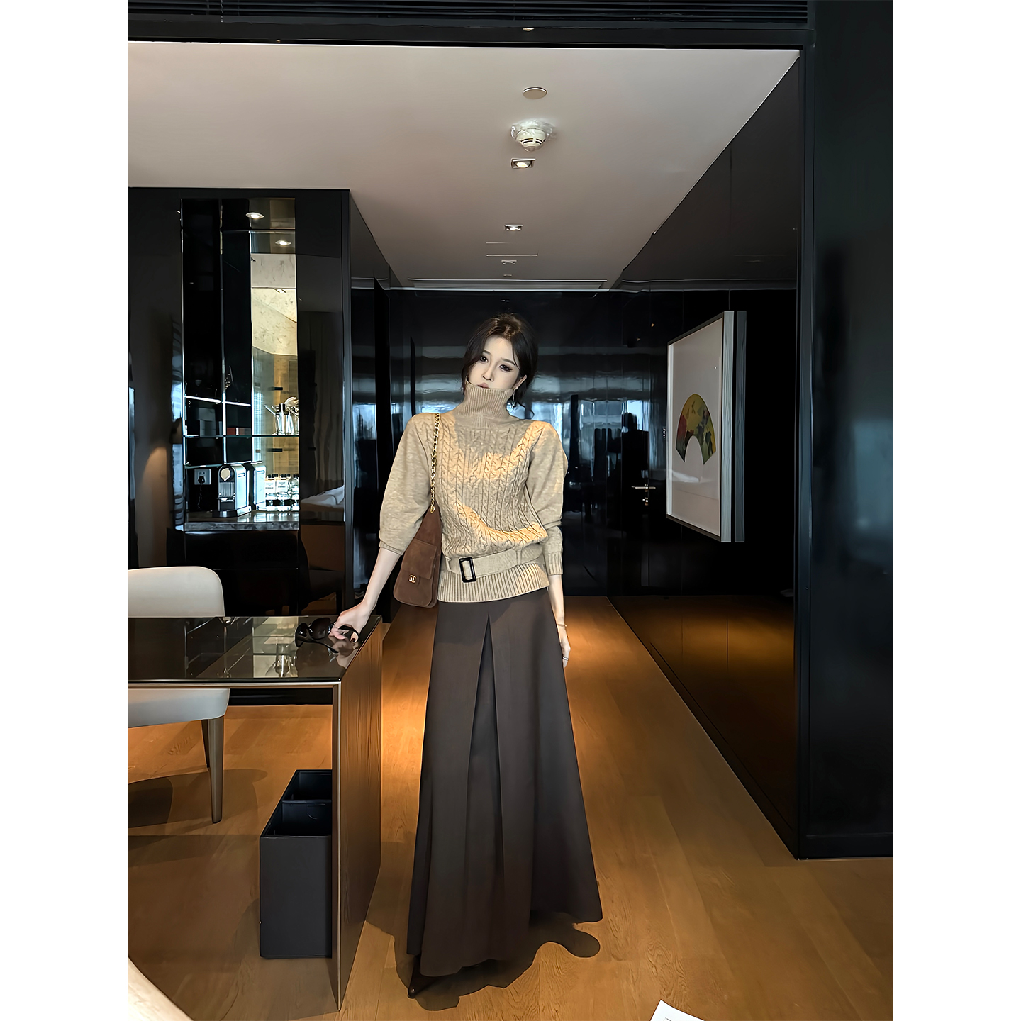 by onion 【觅咖】复古高领宽松麻花毛衣