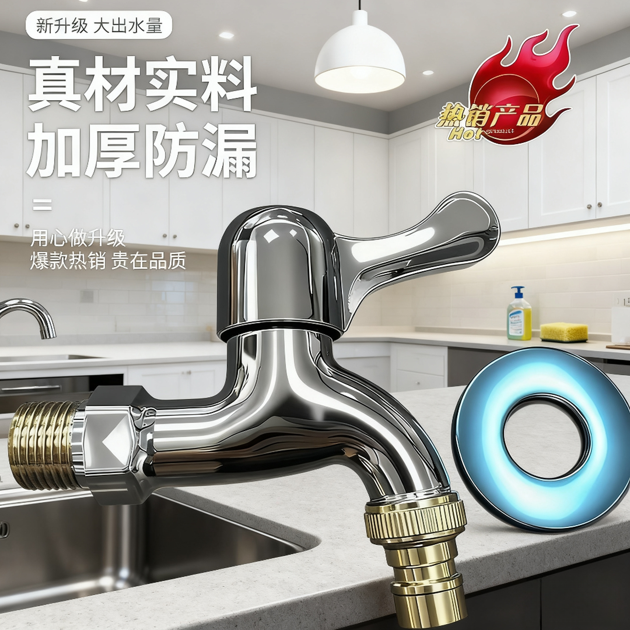 【抢！！！】一进一出通用洗衣机水龙头适配拖把池和4分自来水接头