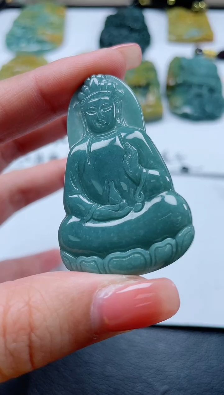 翡翠未镶嵌颈饰多样性发货一件发货-观音
