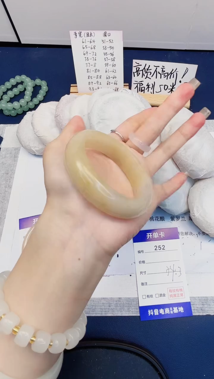 【闪购商品】石英质玉手镯未镶嵌252-财气镯-圈口54