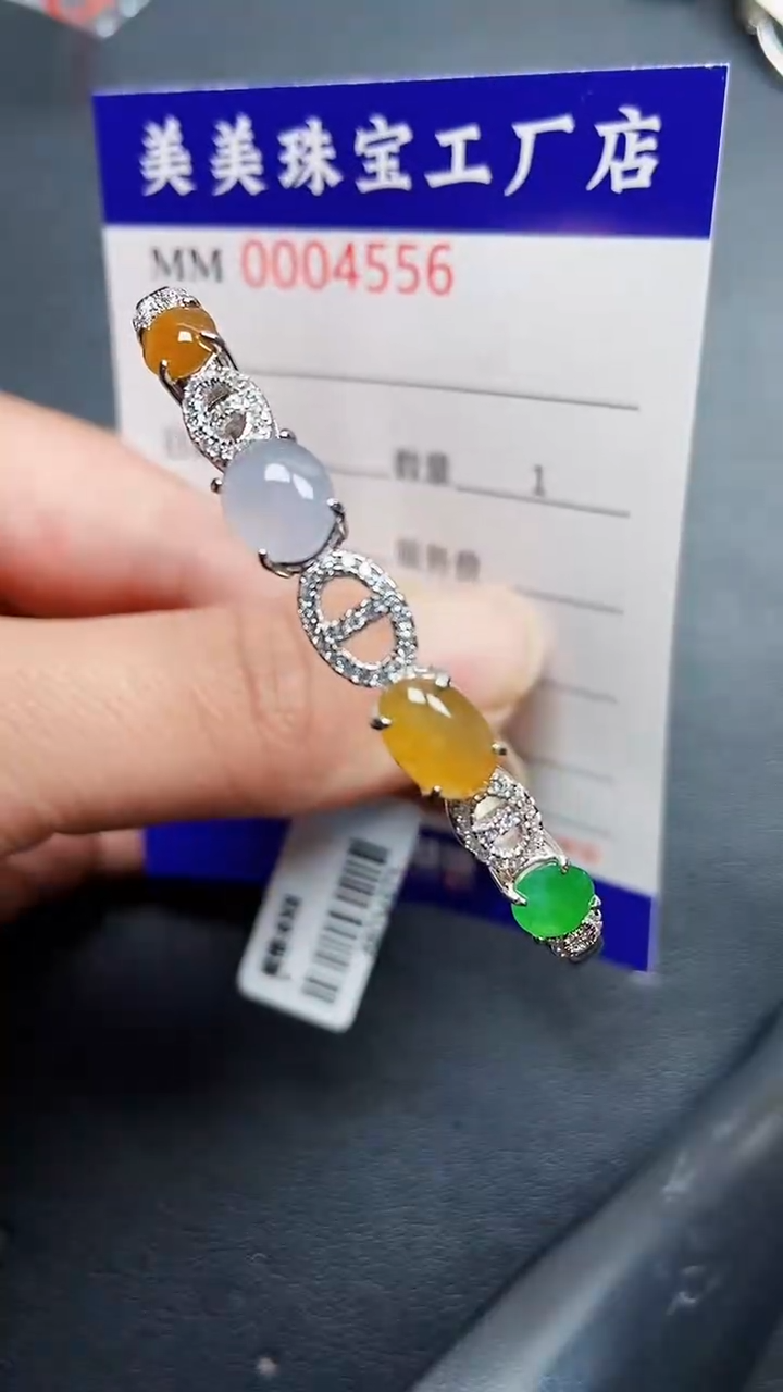 颈饰银S925镶嵌翡翠4556