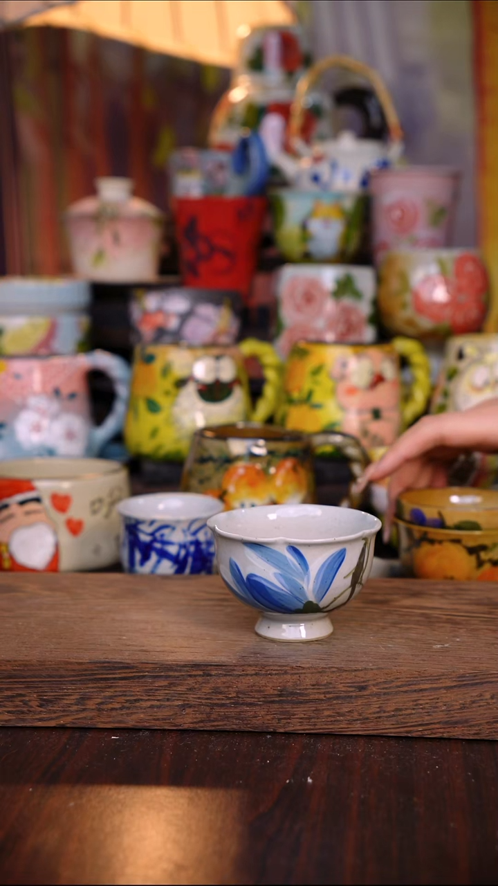 杯子陶泥垚手作 景德镇手工手绘陶瓷器物