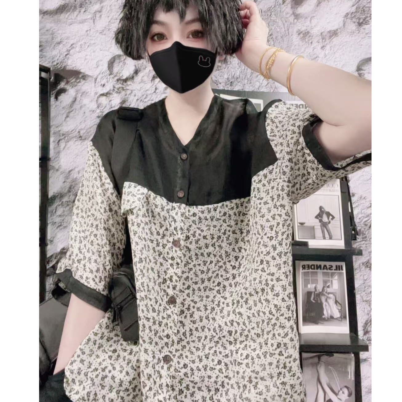 【佳老板】“307#夏款韩版时尚百搭苎麻衬衣