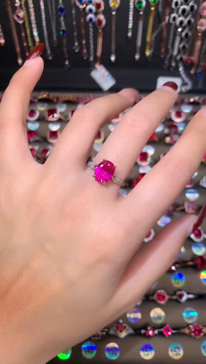 【闪购商品】蓝宝石戒指银S925镶嵌银色