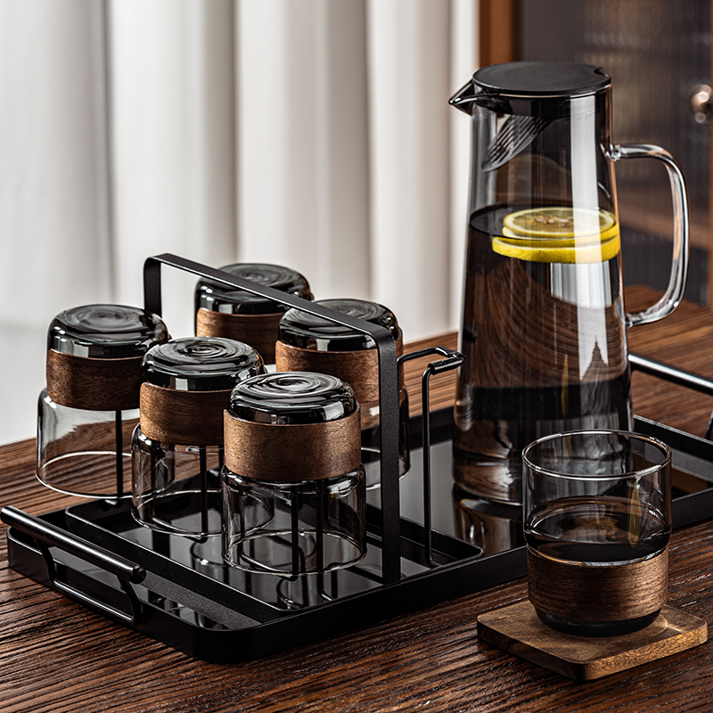 钢化玻璃杯防摔耐高温茶水杯轻奢高级感客厅待客饮料果汁杯子套装