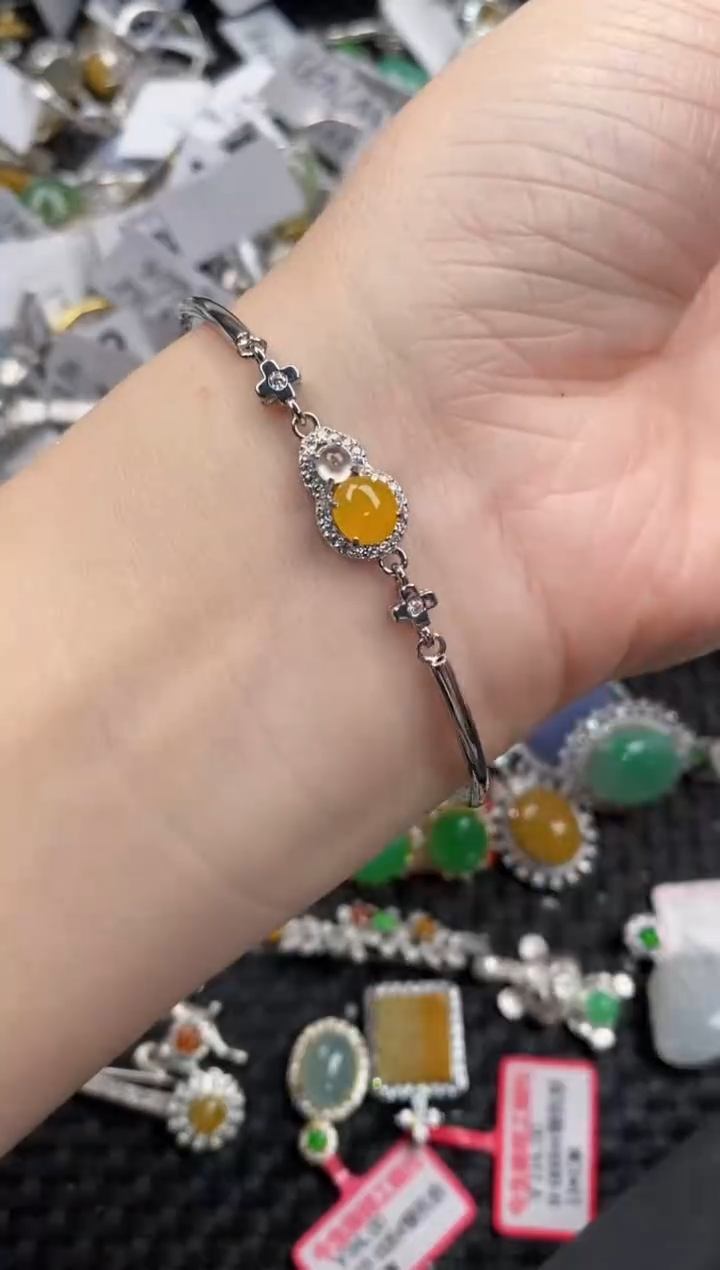 银S925镶嵌戒指翡翠11                8