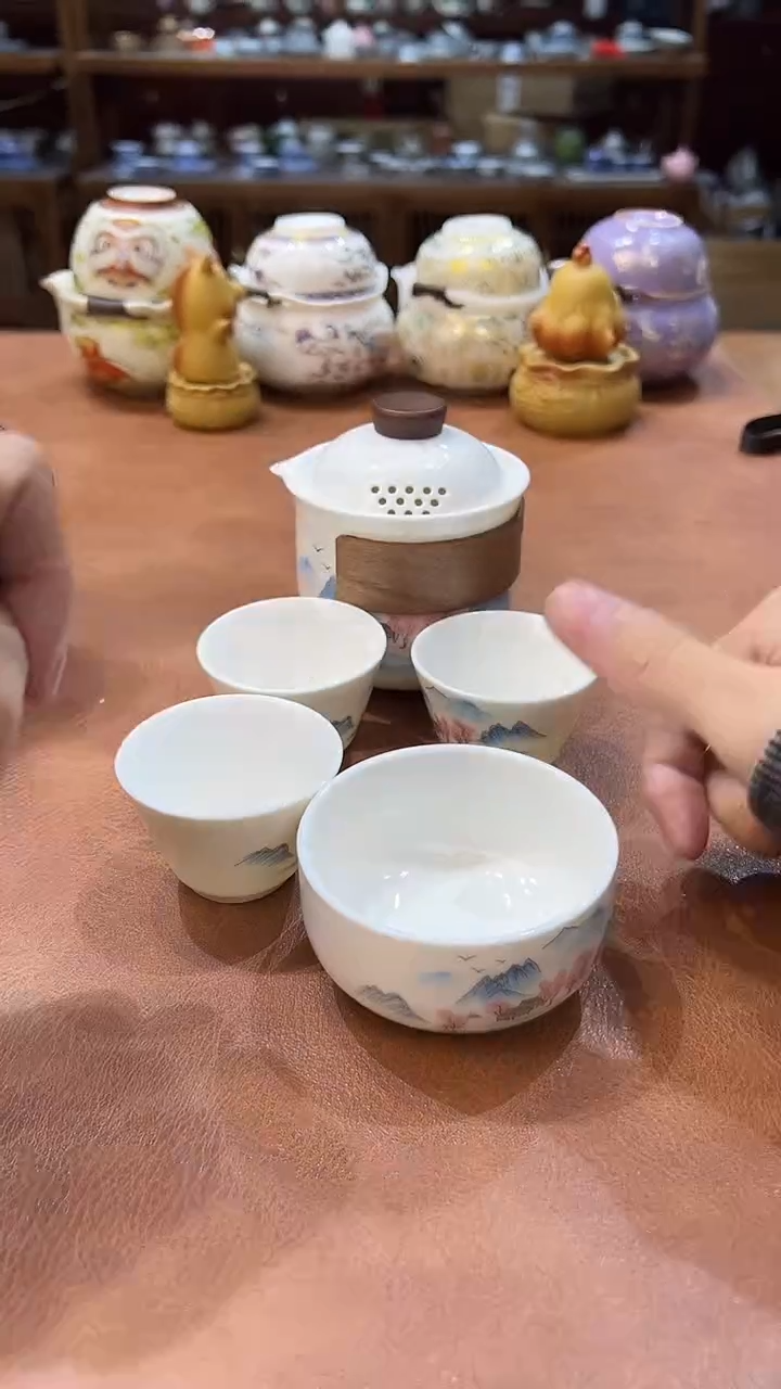 真的很便宜会开片的旅行茶具