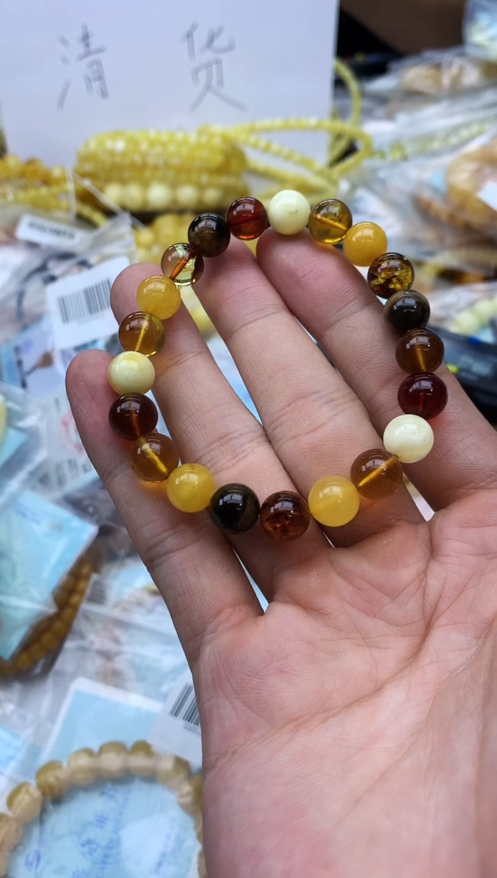 裸石蜜蜡未镶嵌手串