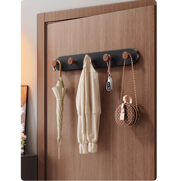 旋转吸盘门后挂钩挂衣架免打孔墙上壁挂玄关衣柜面衣服挂架中古风