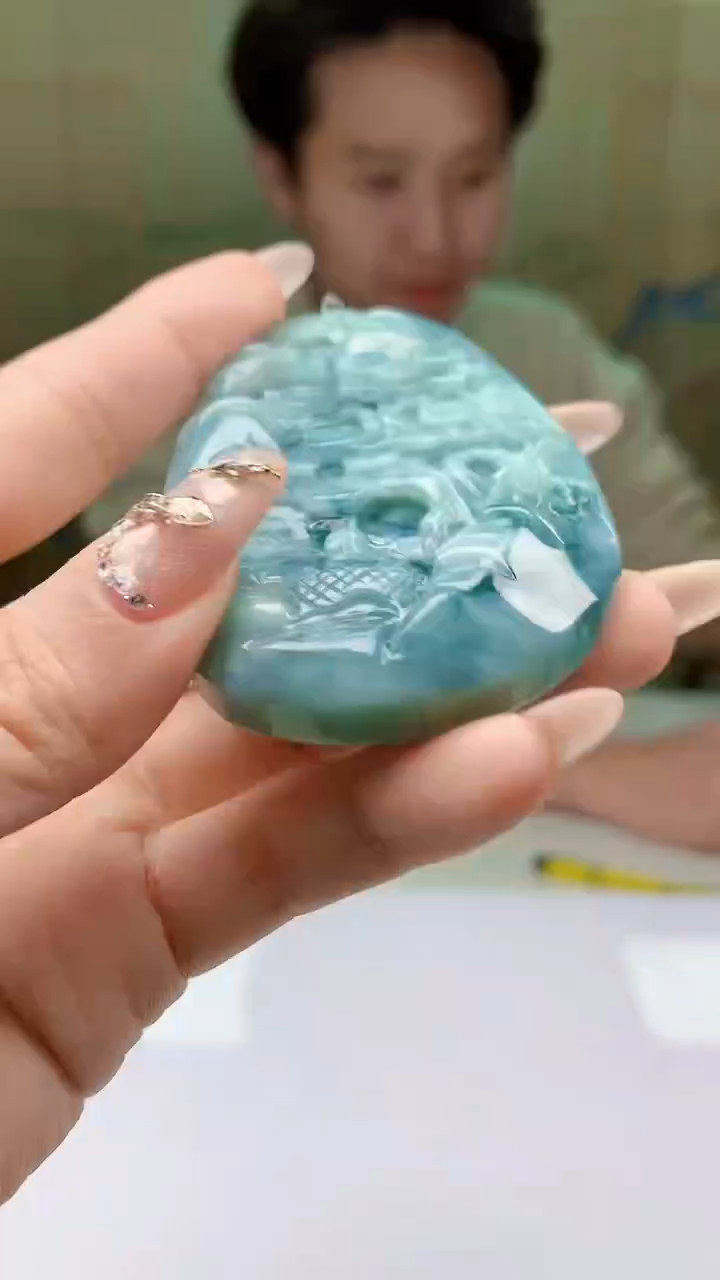 【闪购商品】定制翡翠未镶嵌1502ty-毛货挂件104