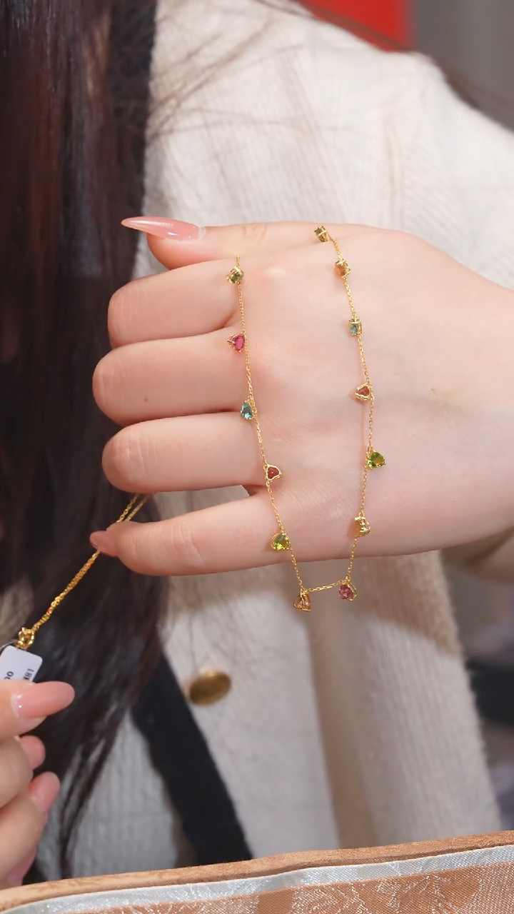 【闪购商品】碧玺项链18K金镶嵌多样性发@@U9442