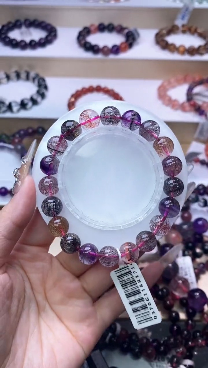 【闪购商品】水晶手链未镶嵌黑加仑超七单圈10m+