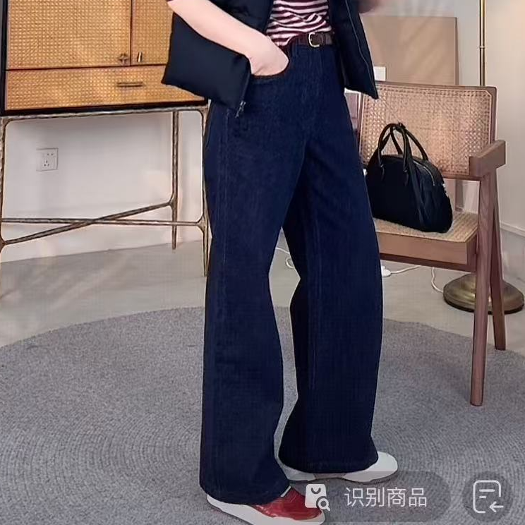 （套袋）西班牙丹宁牛仔微弹秋冬直筒长裤女 不可机洗F74