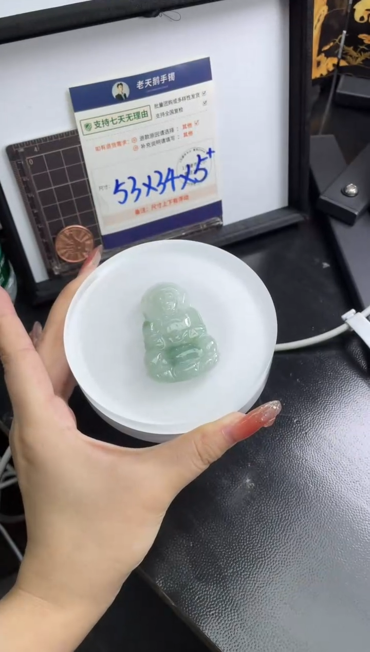 【闪购商品】翡翠挂件未镶嵌观音FL9配绳/多样性发其一CPZB