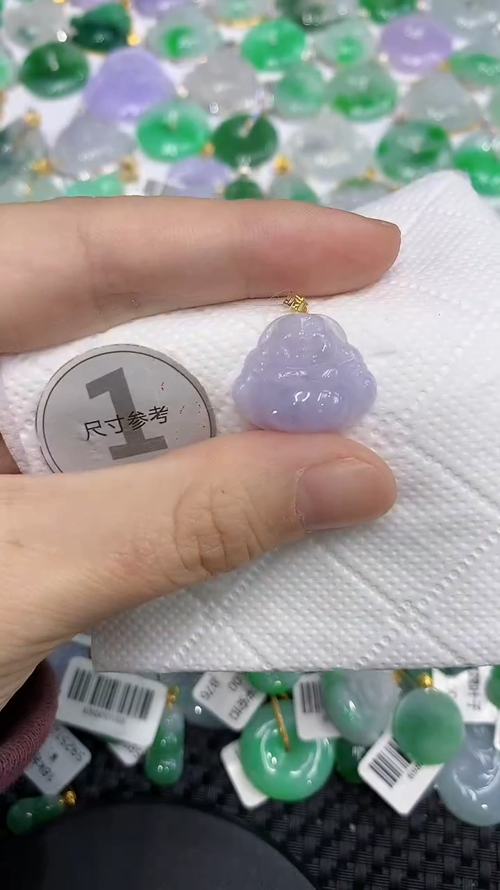 颈饰18K金镶嵌翡翠a货支持复检百元以上9元证书费自理