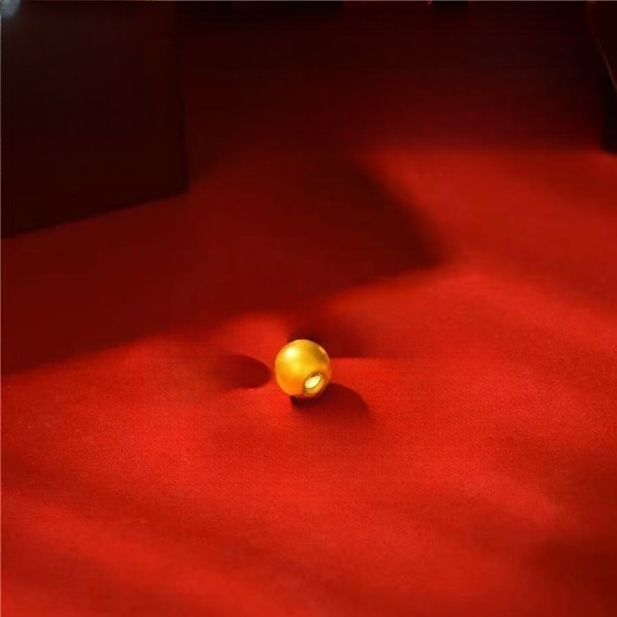 【帛航金铺高克重加硬】足金卡4mm金珠WH1213