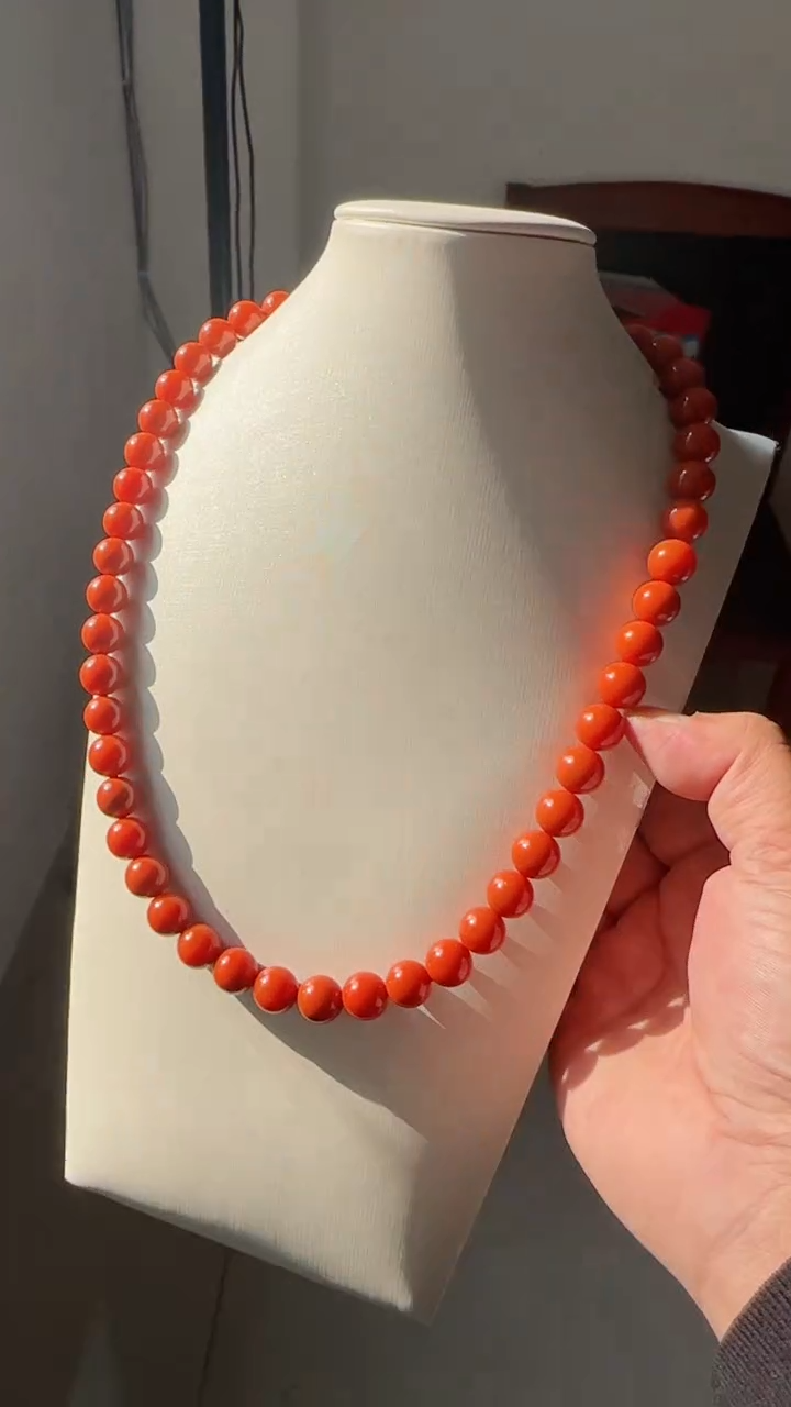 未镶嵌多样性发一件南红玛瑙【云端】颈链11mm保山圆珠锁骨链