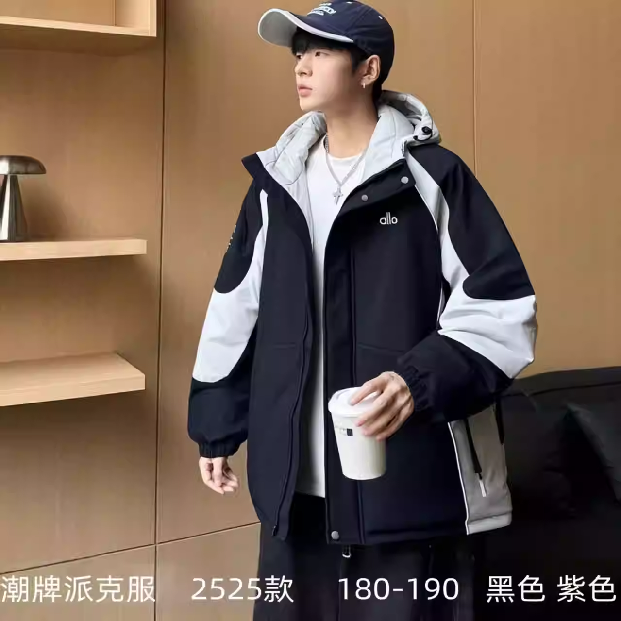 男童青少年中款派克服棉衣外套 2525（180-190）