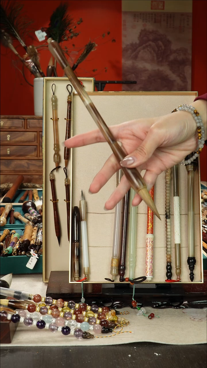 407号闪孤品高货毛笔链接 清水试笔 蘸墨不退