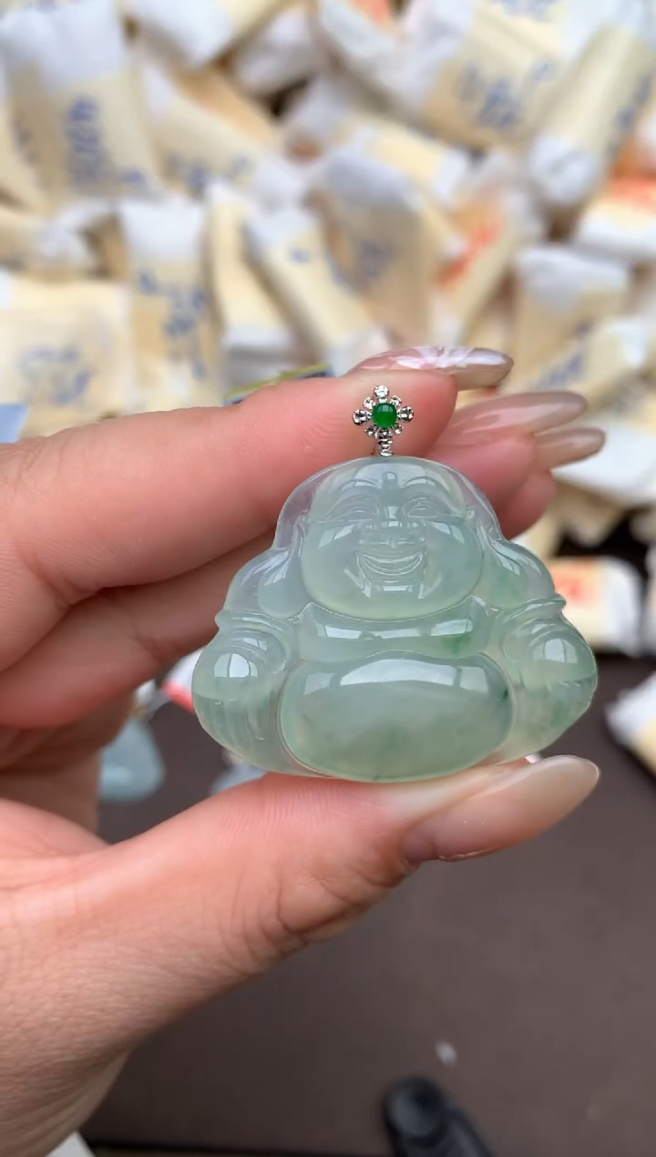 【闪购商品】翡翠挂件18K金镶嵌—