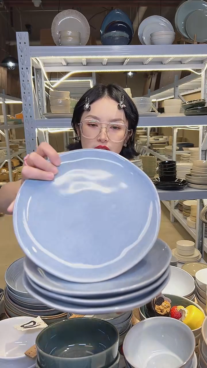 瓷197八寸外贸尾货高温釉下彩陶瓷餐具默认微瑕