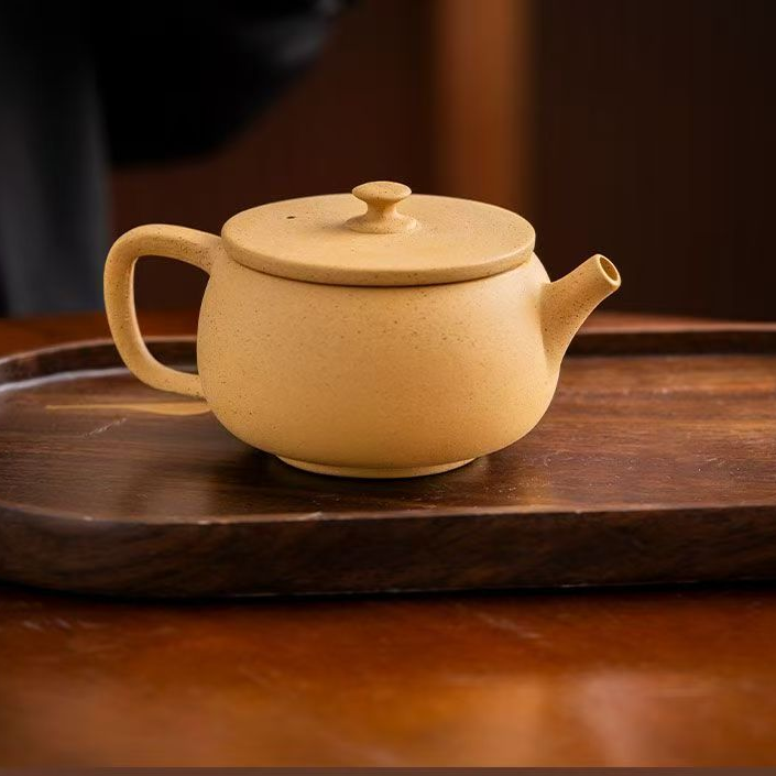 原矿紫砂黄金段泥宽口汉瓦壶泡茶壶