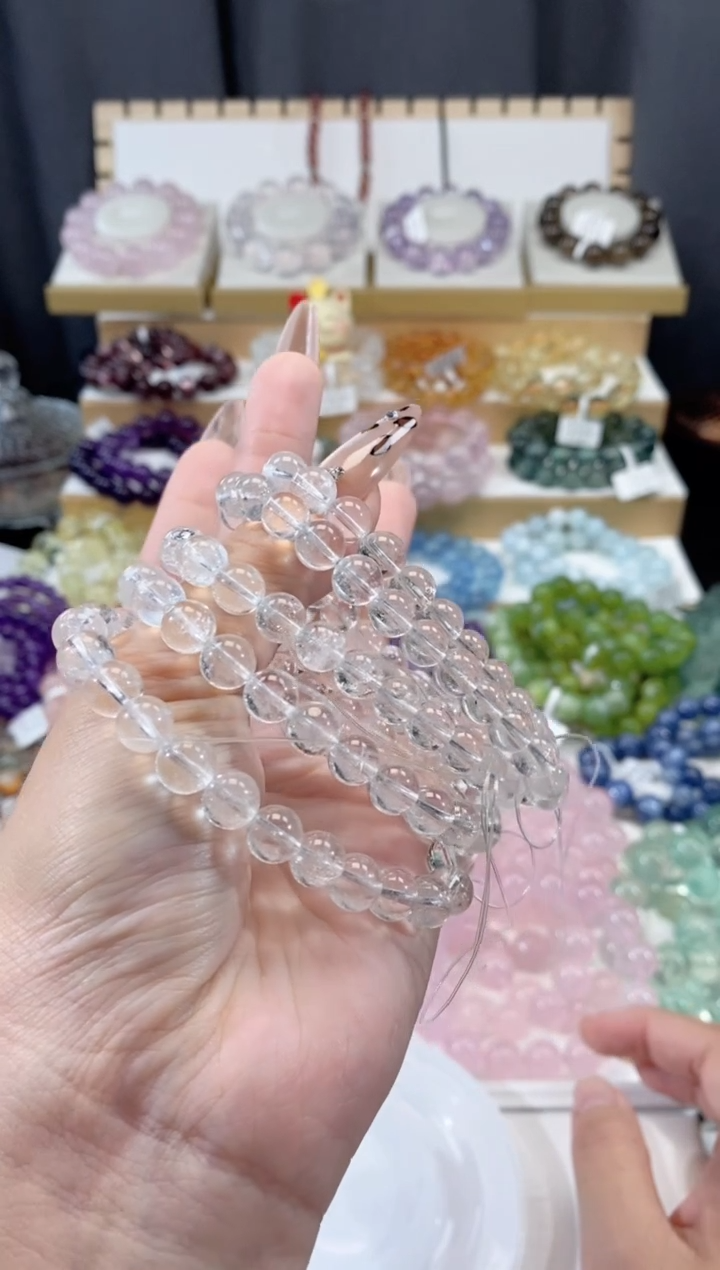 水晶手串未镶嵌白阿塞