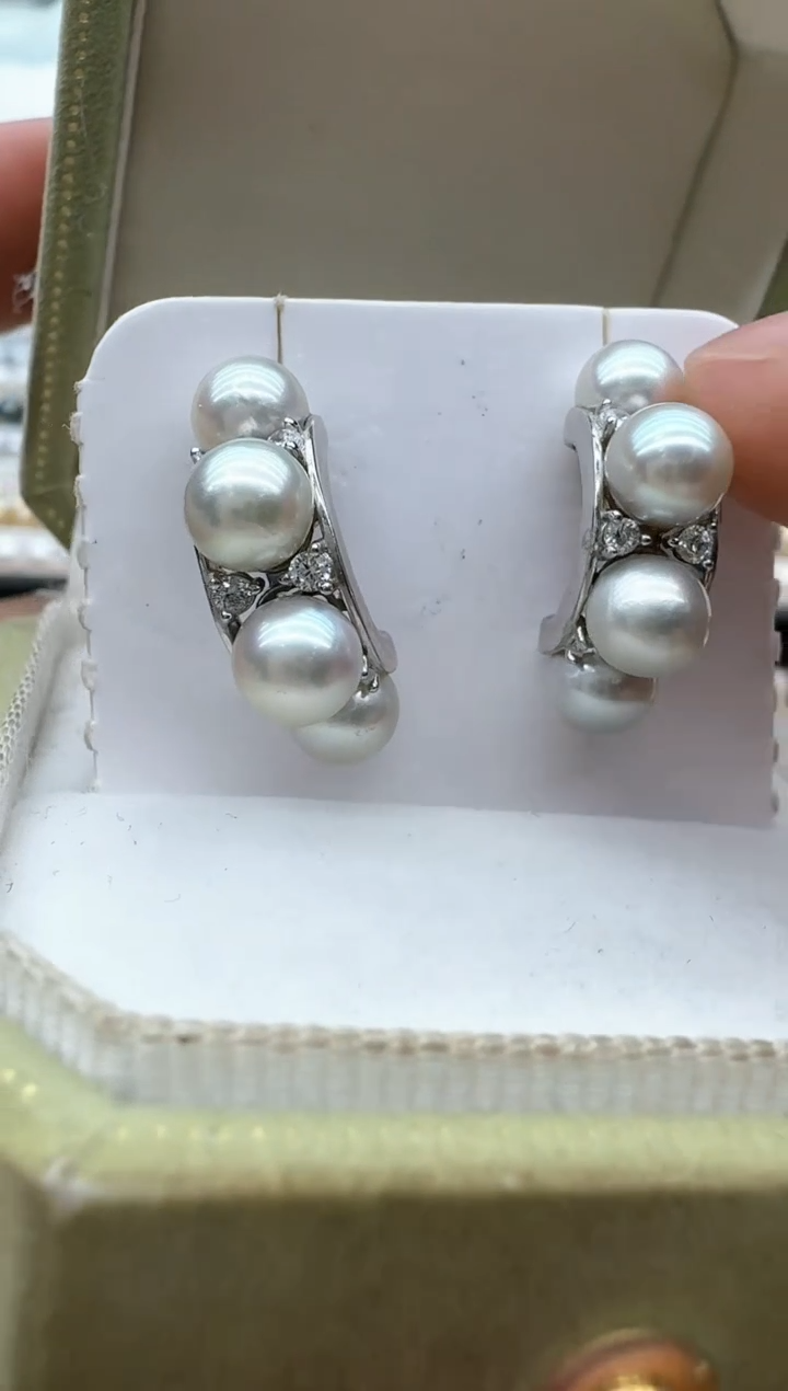 【闪购商品】海水珍珠耳饰银S925镶嵌清货