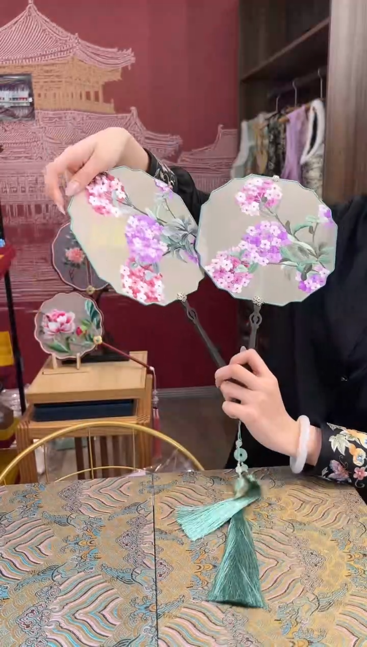 【闪购商品】刺绣非遗苏工刺绣双面刺绣扇子 