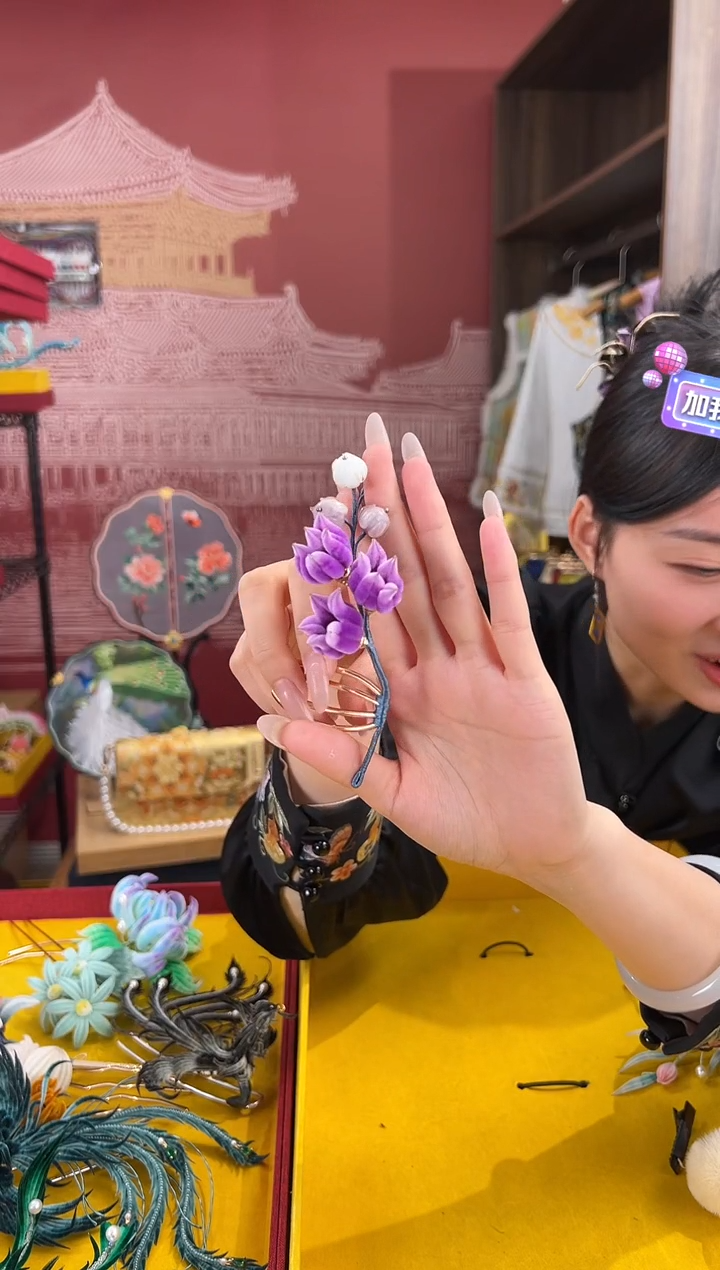 【闪购商品】刺绣非遗绒花（发饰）