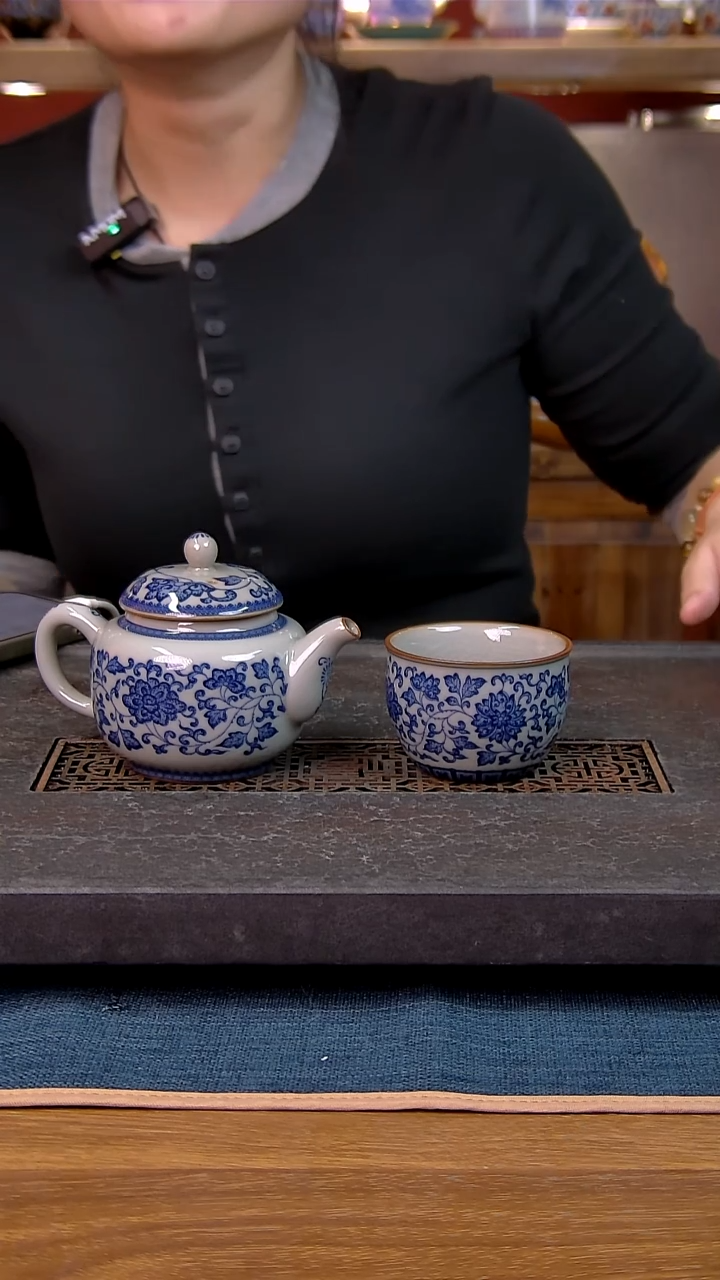 简装家用款2件套 老陶泥开片纹陶瓷茶具