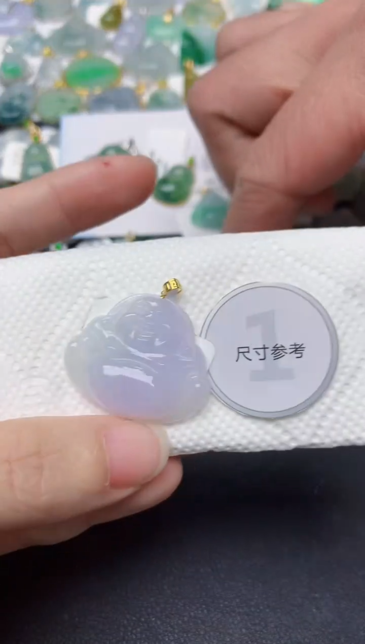 颈饰18K金镶嵌翡翠天然缅甸A货翡翠