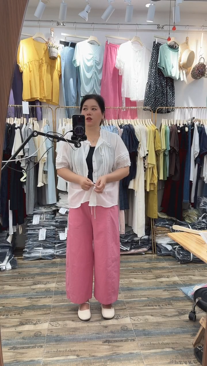 台风家棉麻白色小衫