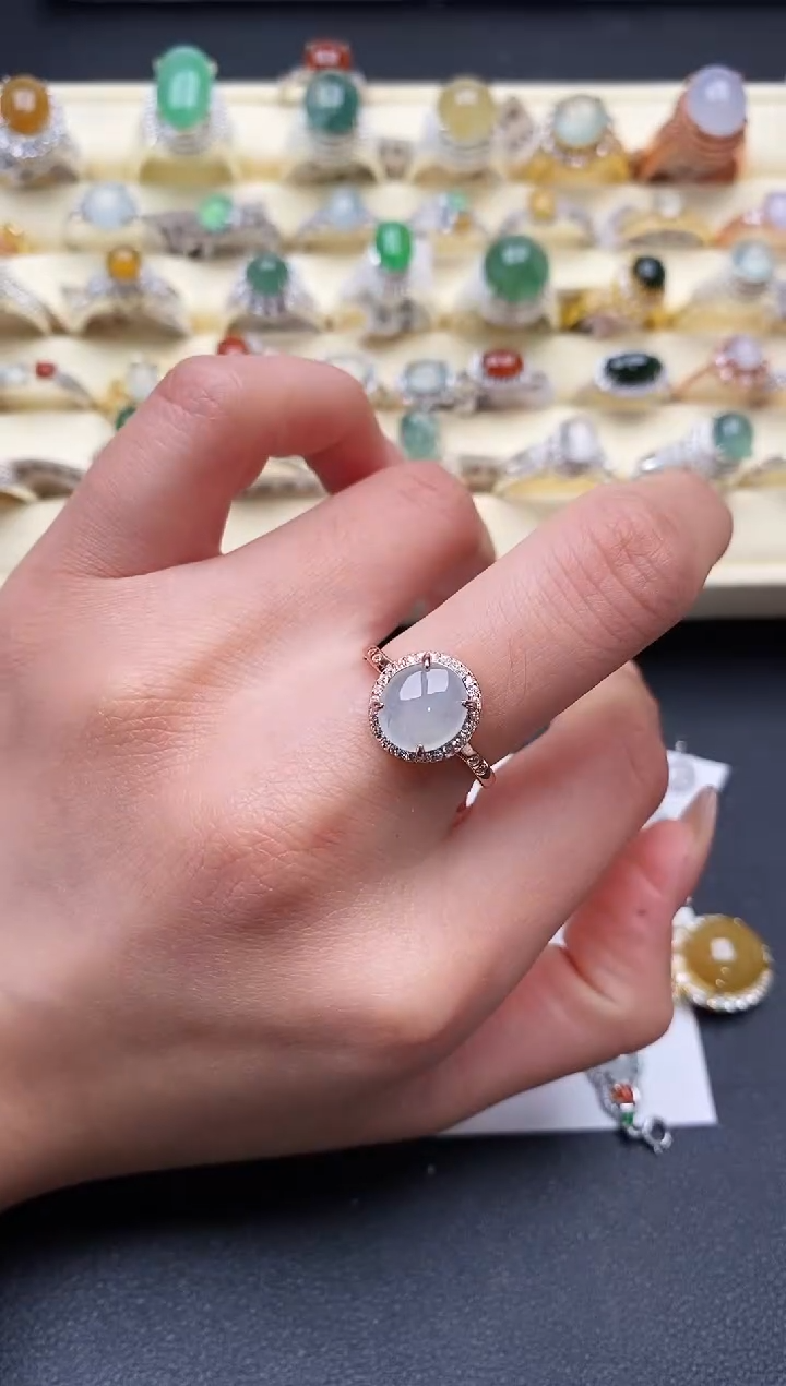 【闪购商品】翡翠戒指银S925镶嵌2222222+9