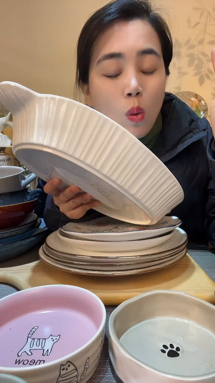 【闪购商品】瓷片瑕疵气泡点 双耳鱼盆 介意勿拍