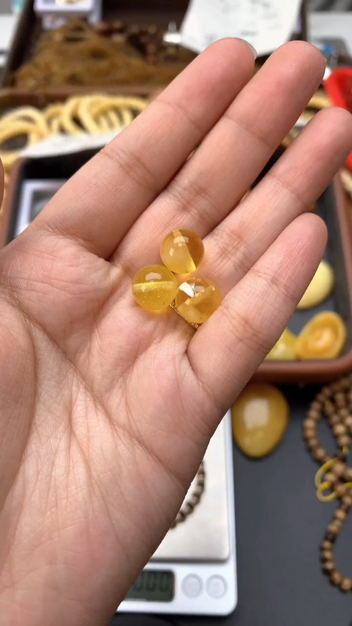 【闪购商品】琥珀珠宝奇石未镶嵌012琥珀蜜蜡个别有花粉有坑随机发
