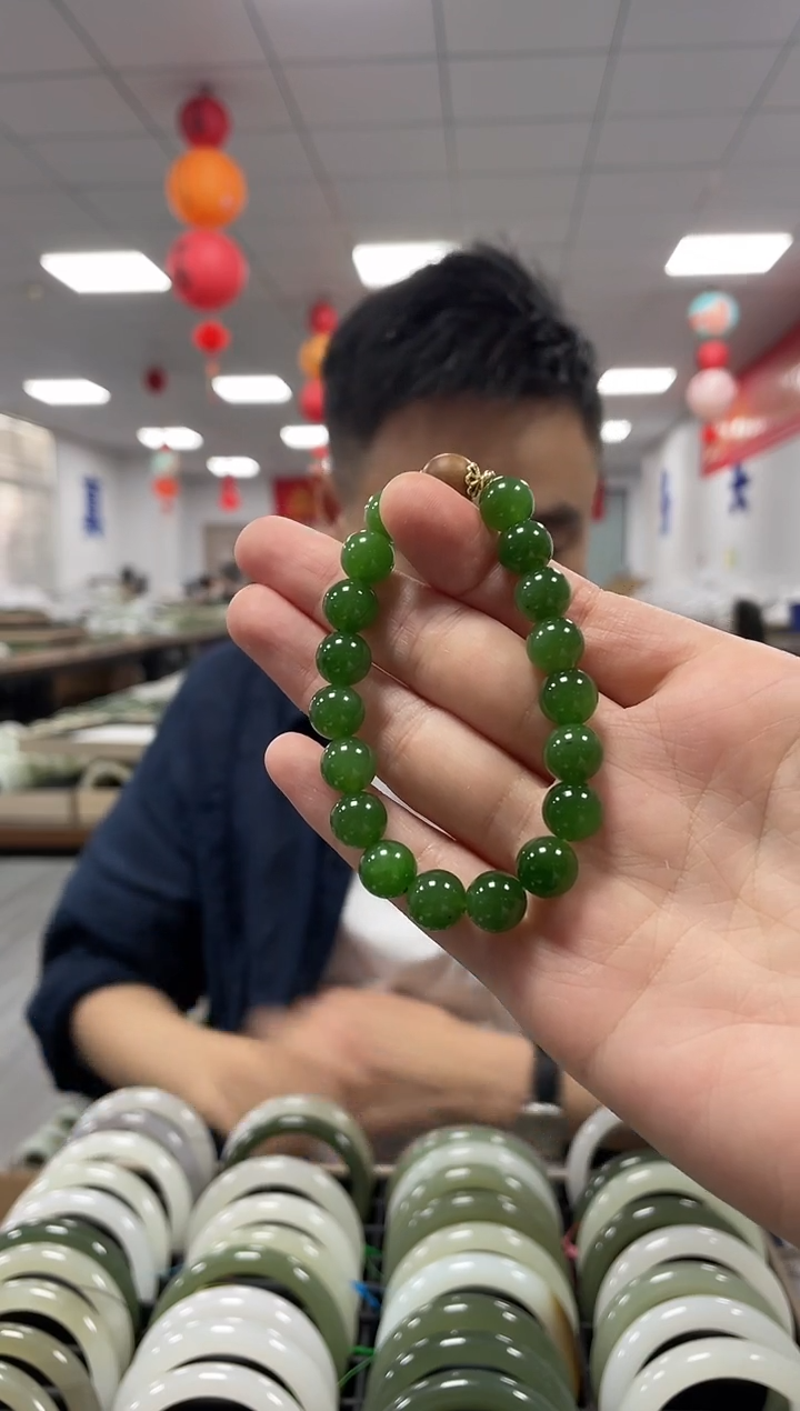 手链未镶嵌和田玉碧玉卡10手串一条