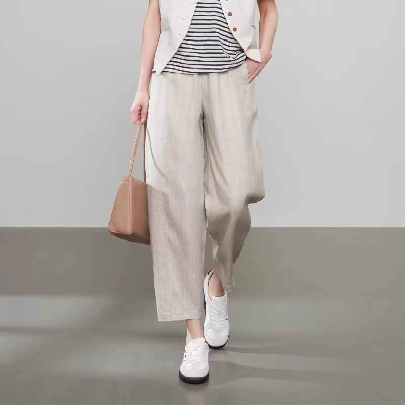 SUNRAISER-亚麻女士哈伦九分裤YM018