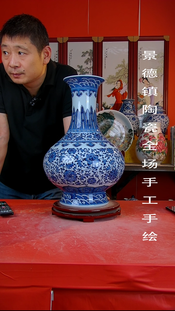 摆件手景德镇陶瓷 全场手工绘