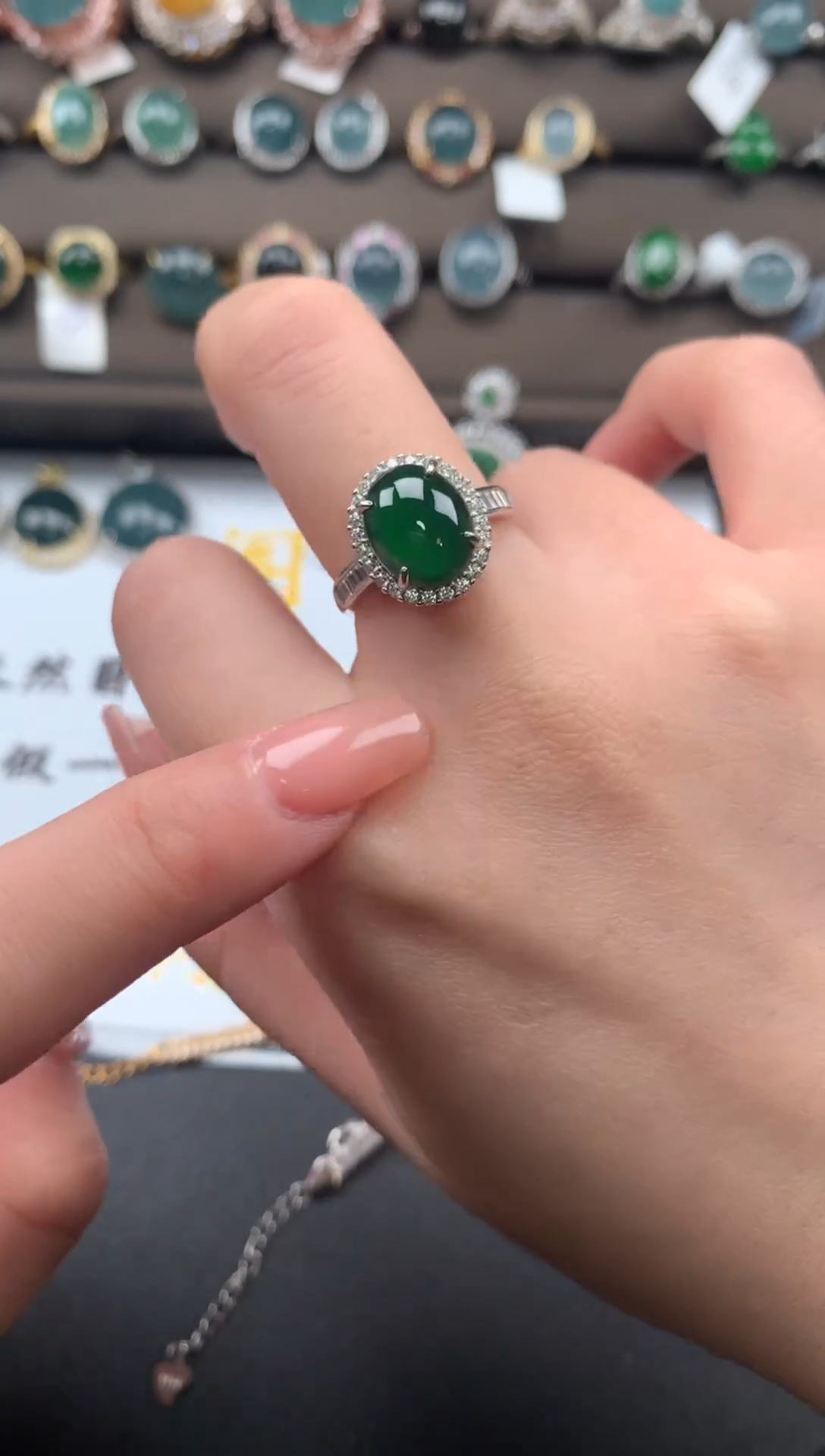 【闪购商品】翡翠戒指银S925镶嵌52141