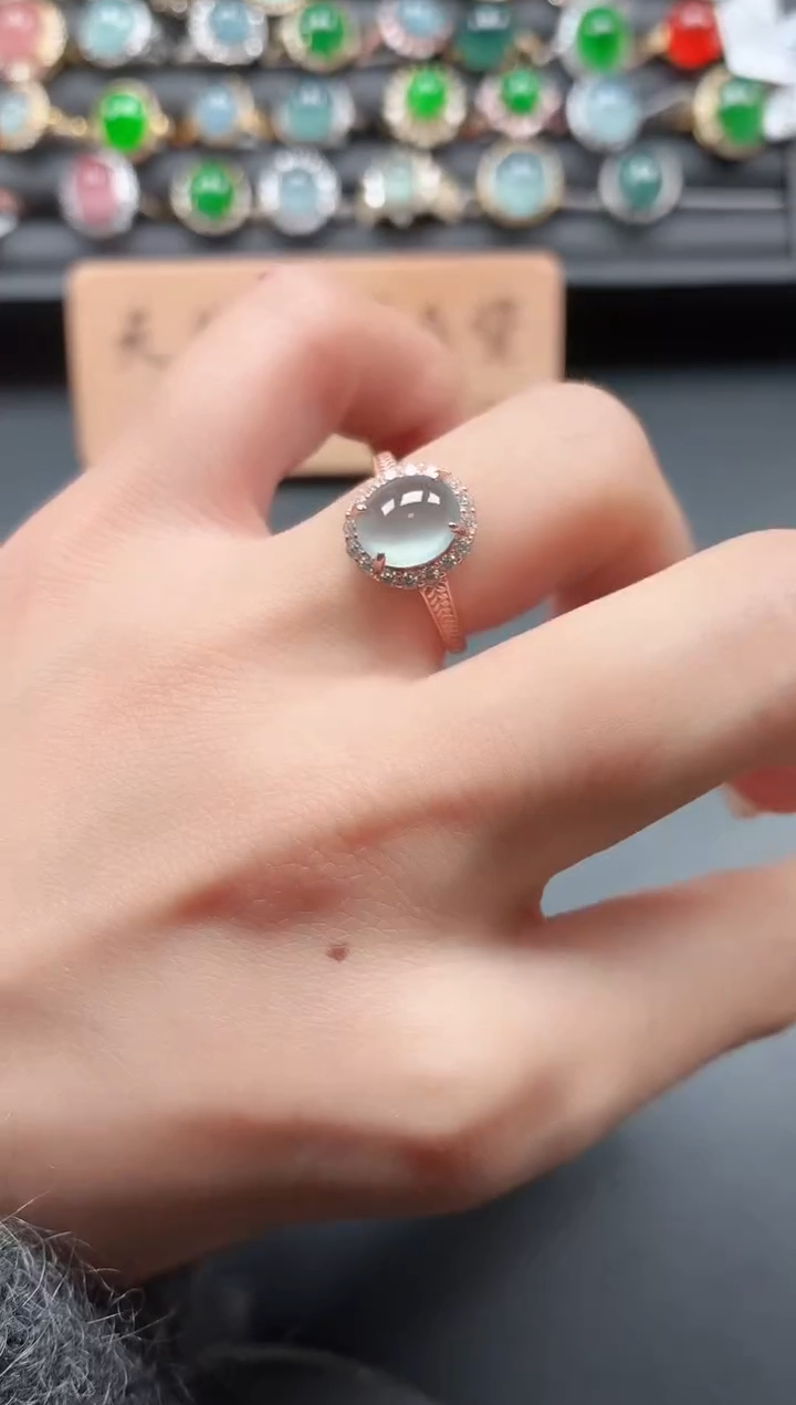 银S925镶嵌戒指翡翠111